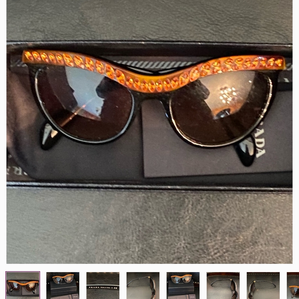 Prada Black and Orange Sunglasses - Picture 7 of 7